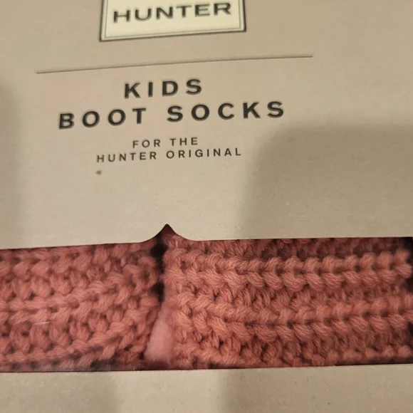 HUNTER Kids Half Cardigan Boot Socks Fondant Pink Size XL - Picture 2 of 5